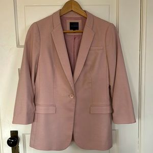 Pink Ruched Sleeve Ling Blazer